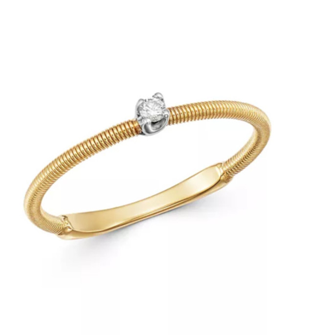 fabricante de joyería de plata OEM personalizado del anillo de la circona cúbica del oro amarillo y blanco 18K