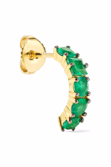 custom wholesale 18K gold emerald earring