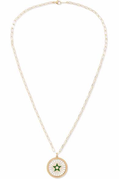 custom wholesale 18K gold enamel necklace