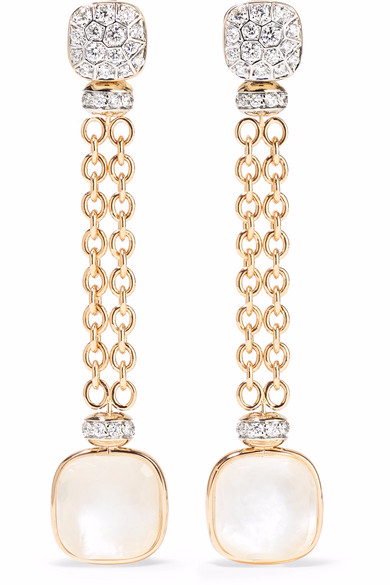 Boucles d'oreilles multi-pierres en or rose et blanc 18 carats, vente en gros personnalisées