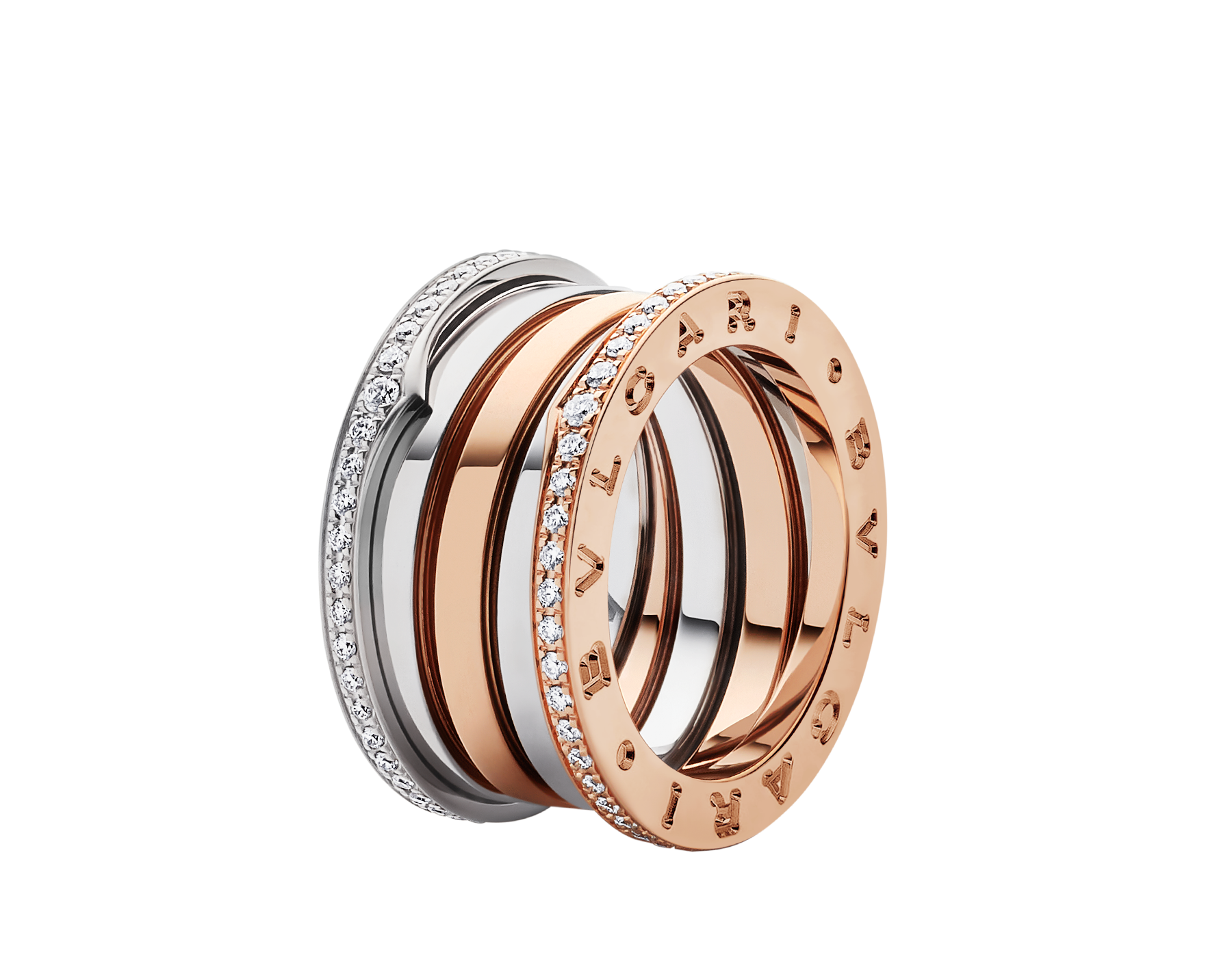 custom wholesale 18K rose and white gold ring