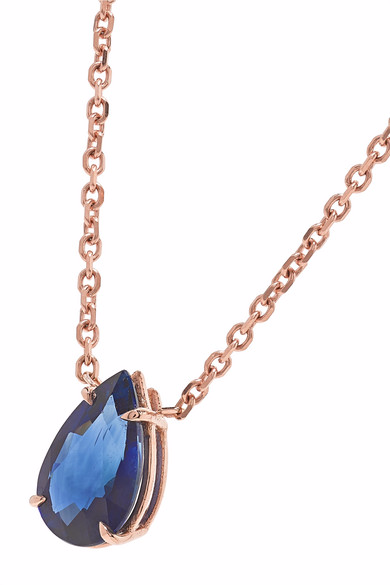 custom wholesale 18K rose gold sapphire necklace