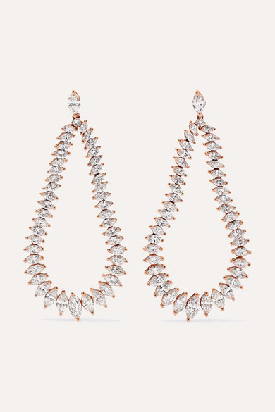 custom wholesale 18K rose gold zirconia earrings OEM factory 925 silver jewelry manufacturer