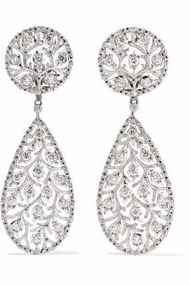custom wholesale 18K white gold earrings