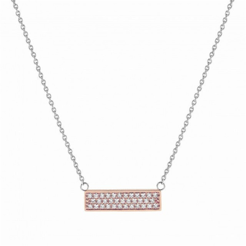 Collana riempita in oro rosa 18 carati personalizzata su misura con gioielli in argento sterling 925 con zirconi cubici 5A