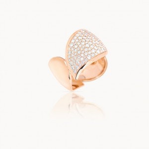 18k rose gold CZ ring