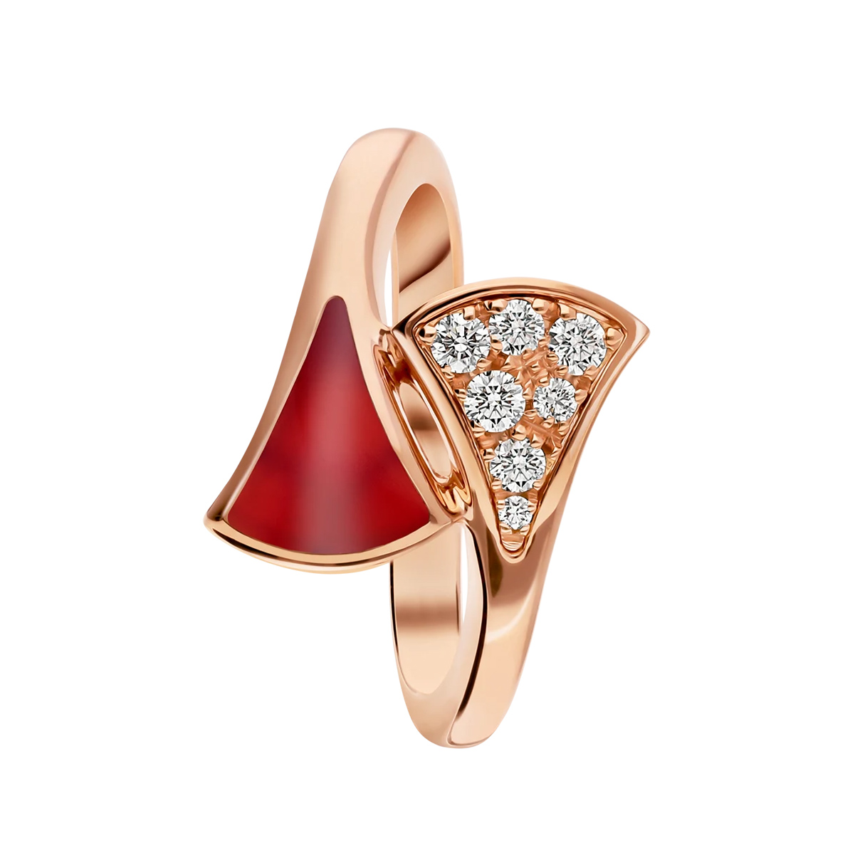 Großhandel mit 18-Karat-OEM/ODM-Schmuck-Roségold-Ring, besetzt mit Karneol-Element und Pavé-Diamanten, 20 Jahre in OEM-Schmuck