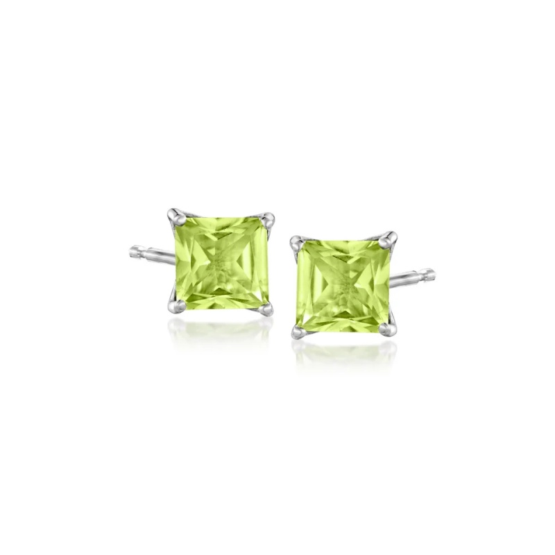Peridot Stud Earrings Customized Sterling Silver Jewelry Manufacturer