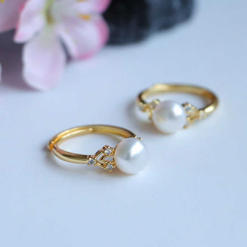 20 years experience OEM pearl silver rings in 18k gold plated jewelry manufacturing