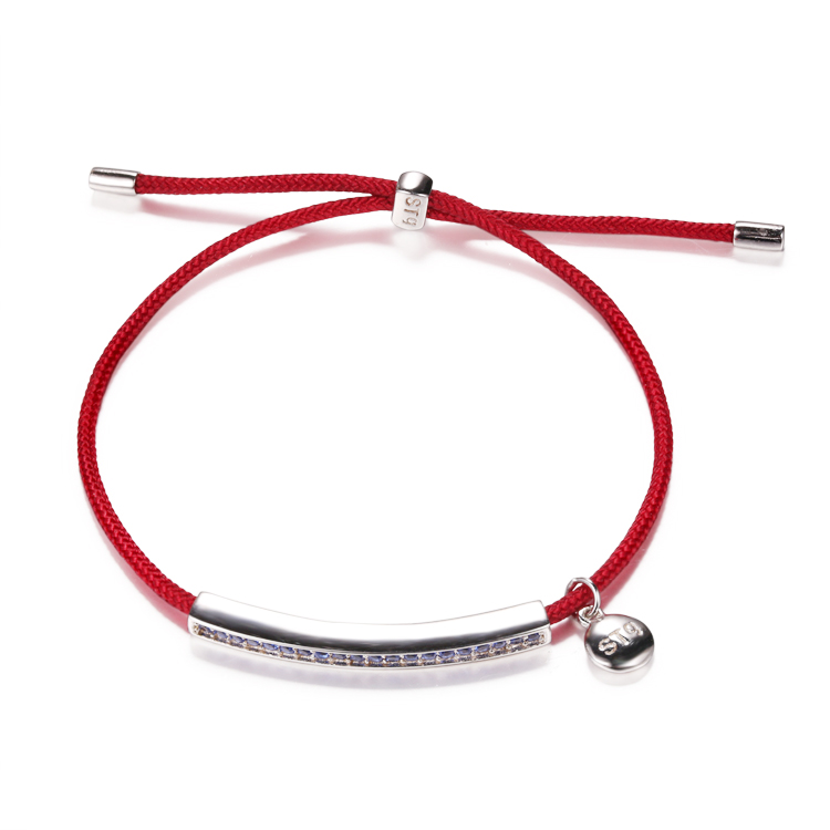 Anpassat grossistarmband för kvinnor |Berlocker 925 Sterling Silver |Rött rep justerbart armband |Kina Tillverkare Partihandel
