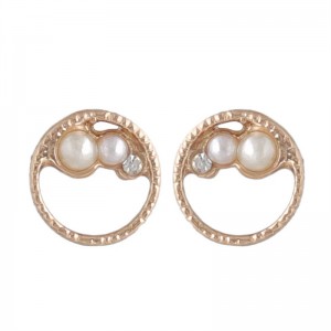 Custom Japan Pink Gold Tone Circle Studs Manufacturer