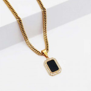 JINGYING : Custom Men Iced Black Onyx Necklace Manufacturer Over 23 Years