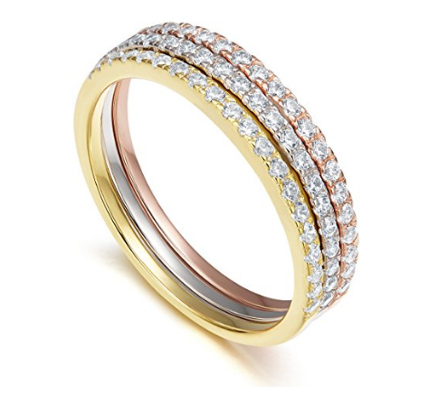 Vlastní velkoobchodní snubní prsten ze stříbra 925 s kubickými zirkony Half Eternity Stohovatelný zásnubní prsten