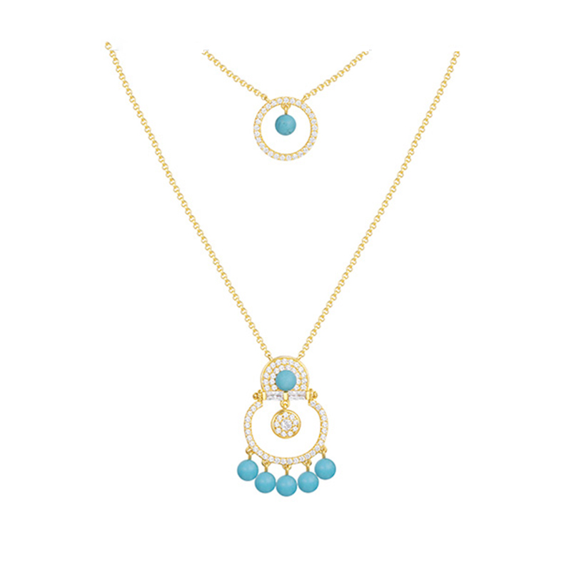 Wholesale 18K Gold OEM Turquoise Necklace OEM Jewelry Manufacturers