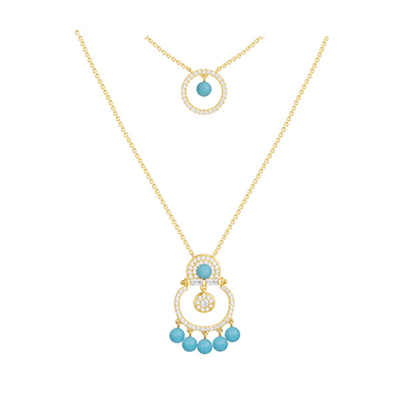 Mórdhíol Monaróirí Jewelry OEM Muince Turquoise 18K Gold