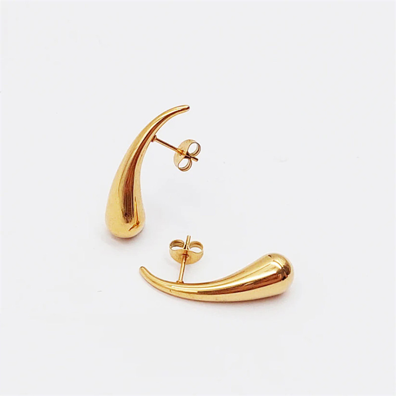 JINGYING : Custom Women’s Jewelry Factory of Curved Teardrop Earrings