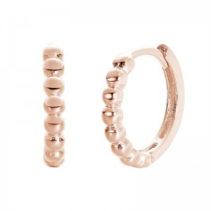 Outsource Custom Jewellery Production Rose Gold Beaded Huggie Hoop Earrings
