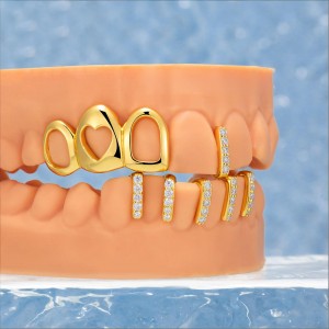custom grillz teeth near me-Open Face With Diamond Gap Bar Grillz