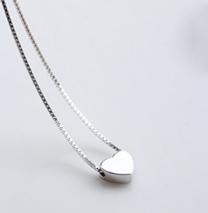 Custom wholesale 925 Sterling Silver Tiny Silver Floating Heart Necklace 18″