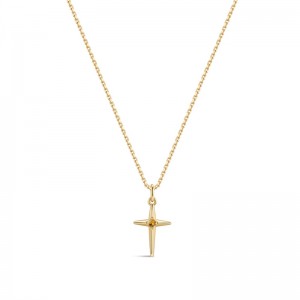 Custom 18K gold plated cross necklace jewelry manufacturer