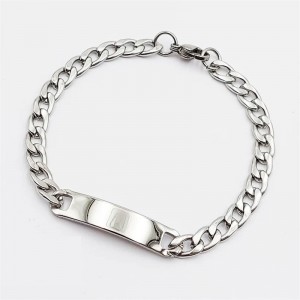 Custom Curb Bar Bracelet Jewelry for Men Manufacturer