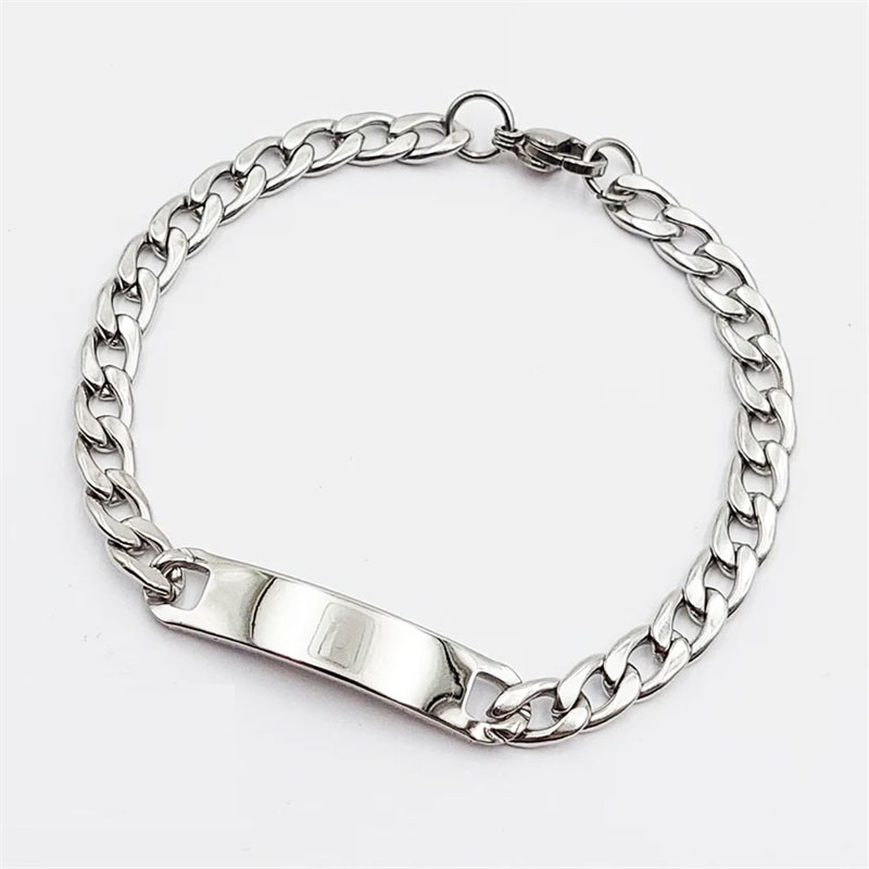 Custom Curb Bar Bracelet Jewelry for Men Manufacturer