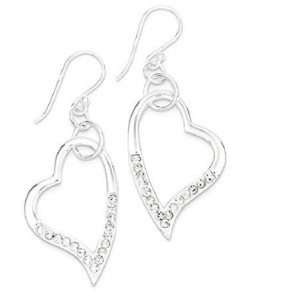 Personnalisé en gros 925 en argent sterling Stellux cristal coeur goutte pendante lustre boucles d'oreilles amour bijoux fins ensemble cadeau pour les femmes coeur