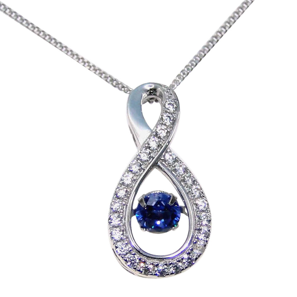 Custom Wholesale Tanzanite And Diamond Dancing  Pendant | Customized Jewelry Manufacturer | 925 Sterling Silver Rhodium Jewelry
