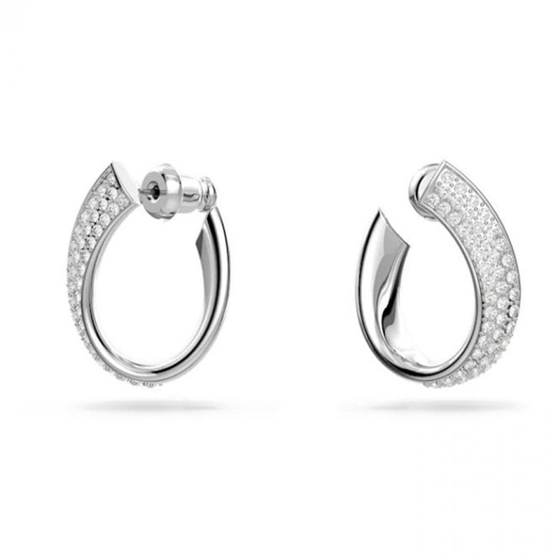 925 Sterling silver jewelry wholesale factory custom made rhodium plated CZ hoop earrings