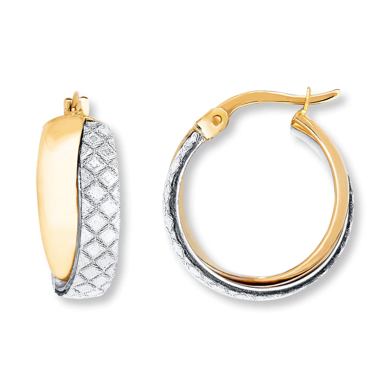 925 airgid OEM Hoop Earrings saincheaptha mórdhíola 14K Yellow Gold