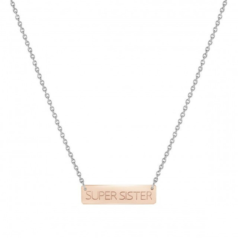 925 silwer en 14K roosgoud Vermeil-ketting, OEM ODM Super suster Charm-juweliersware