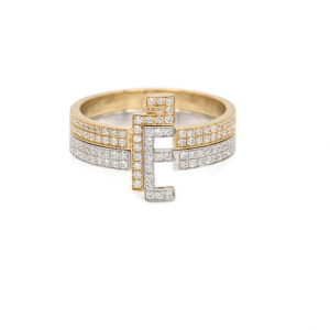 خاتم زركونيا مكعب بتصميم مخصص من الشركة المصنعة للمجوهرات الفضية عيار 925 مطلي بالذهب الأصفر للفتيات بالجملة