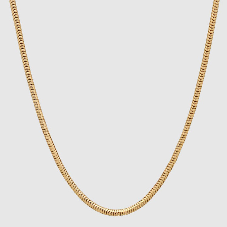925er Silberschmucklieferant, maßgeschneiderte Schlangenketten-Halskette für Damen aus 14-karätigem Gold-Vermeil
