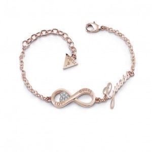 Fabricante de joias de prata 925 personalizada Endless Love Rose Gold Infinity Pulseira