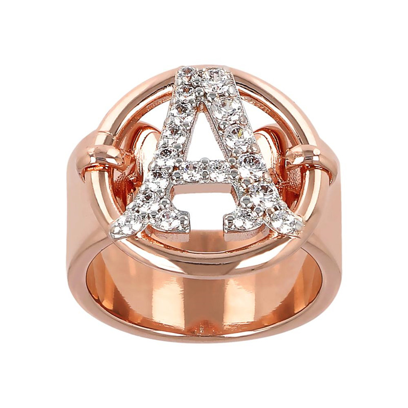 925 silver wholesaler custom design fastion ring in 18k rose gold vermeil