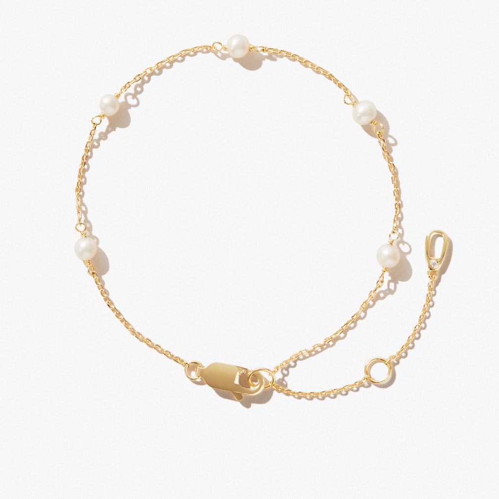 Il produttore di gioielli con catene in argento sterling 925 può personalizzare il braccialetto della stazione di perle