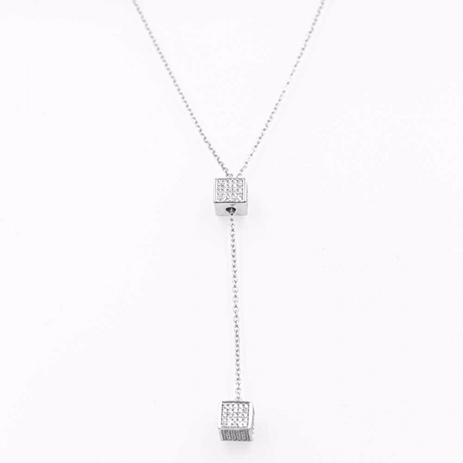 Colier de argint 925 cu ridicata, personalizat, placat cu aur alb, furnizor și angrosist de bijuterii OEM/ODM.
