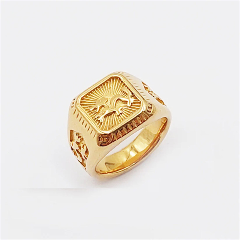 Custom made men’s ring in 18k PVD Gold plated over Sterling Silver  at JINGYING