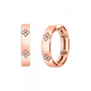 A good supplier for customize 18K Rose Gold Love In Verona cubic zirconia Hoop Earrings