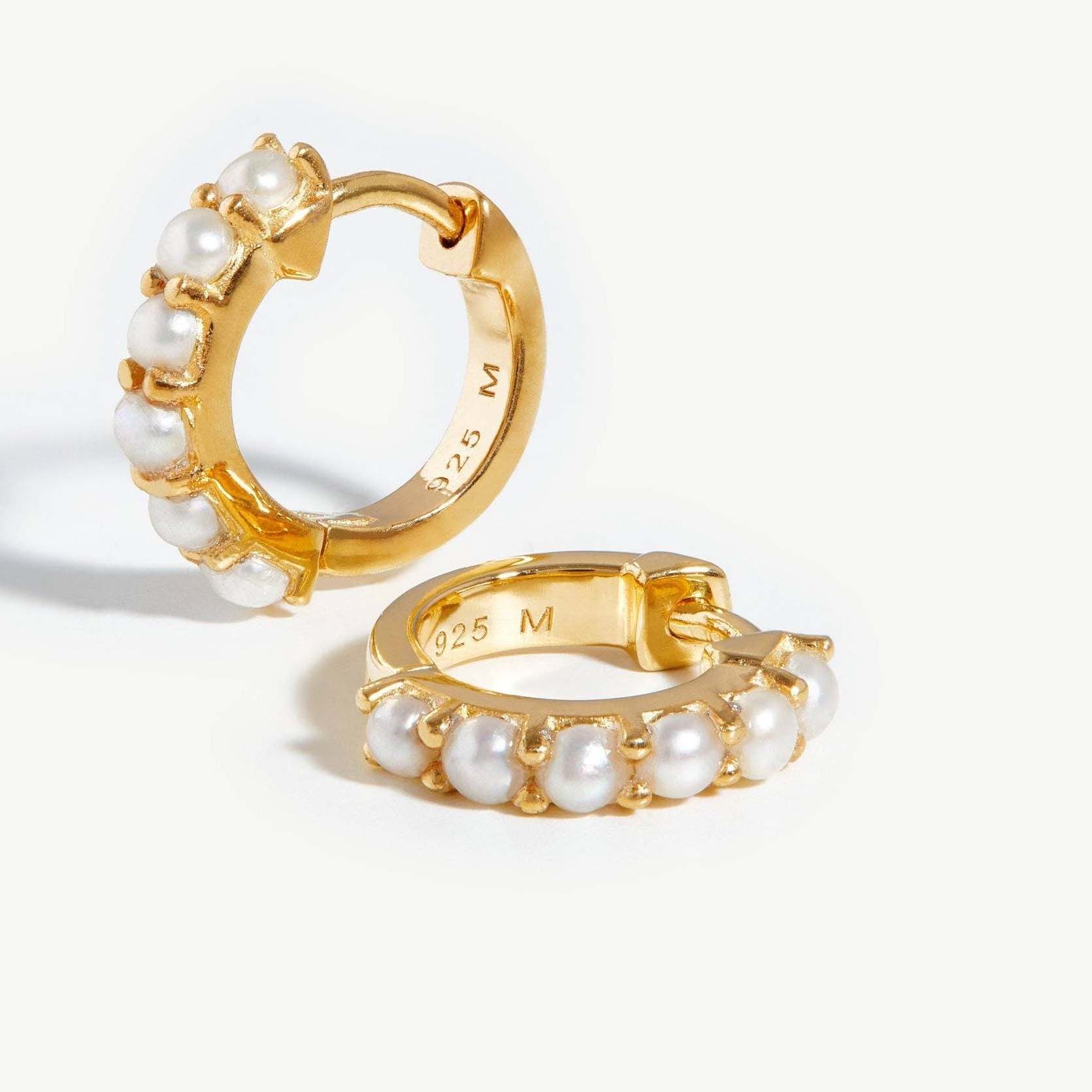 Produsen perhiasan untuk anting-anting mutiara perak kecil berlapis 14k