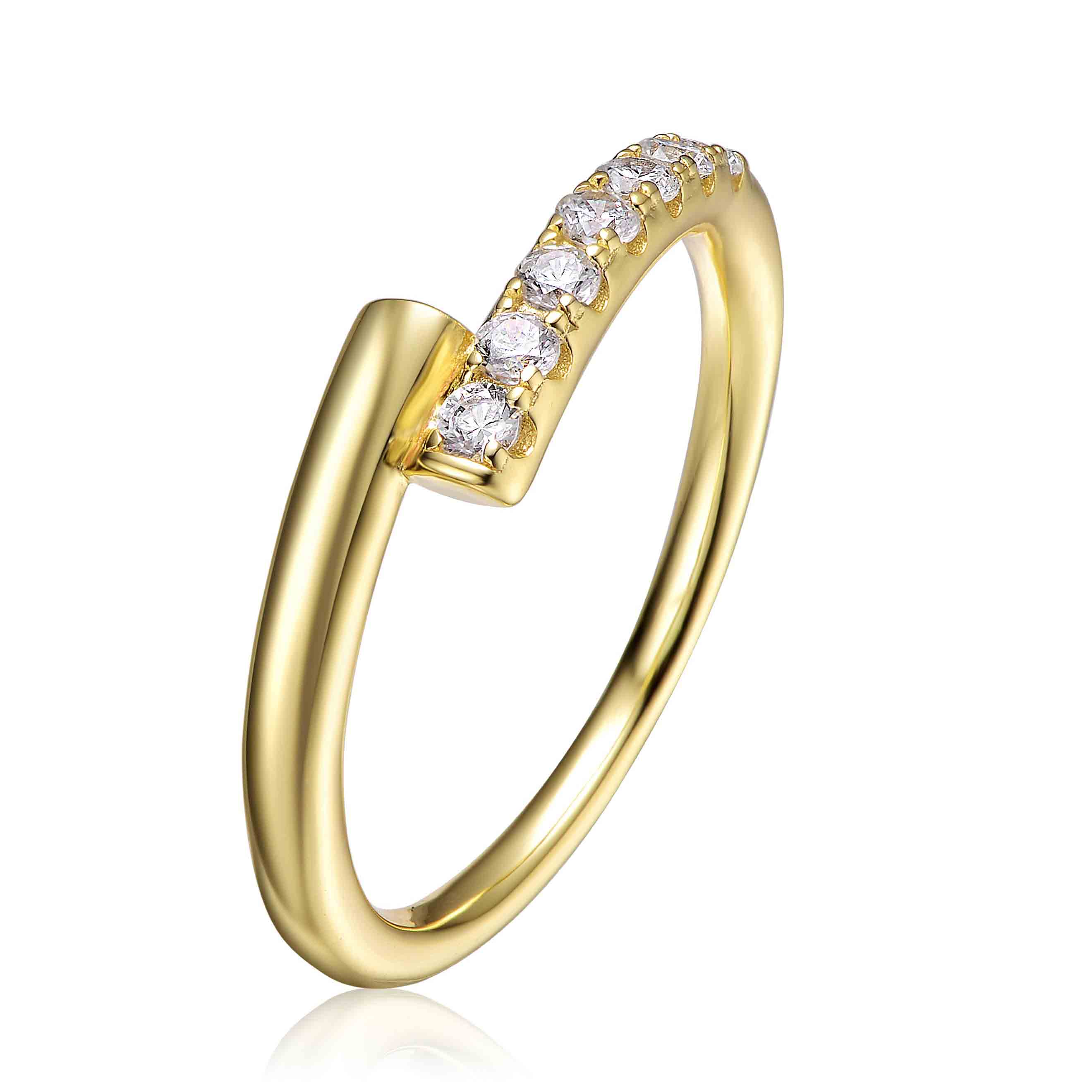 Pemasok cincin perak sterling khusus perhiasan Vermeil bermutu tinggi yang dicelupkan ke dalam emas 14K