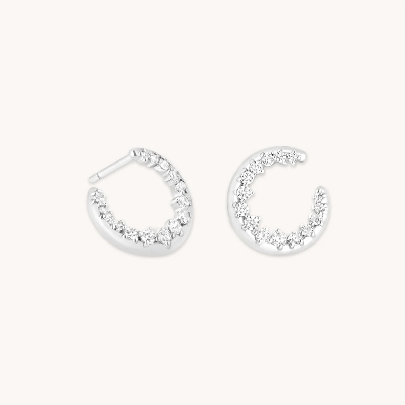 The OEM Manufacturing Service of Huggie Hoop Earrings with Cubic Zirconia
