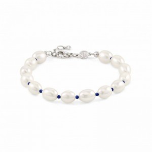 Grossista di gioielli da donna personalizzati americani Bracciale OEM ODM 925 in argento sterling con perle