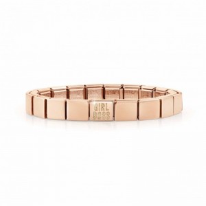 Grossiste en bijoux Amérique Bracelet personnalisé en vermeil or rose avec texte en émail pailleté en anglais