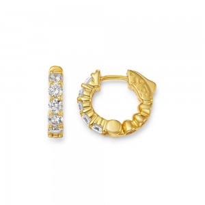 America reseller oem odm cubic zirconia huggie hoop earrings in 14k yellow gold-filled wholesaler