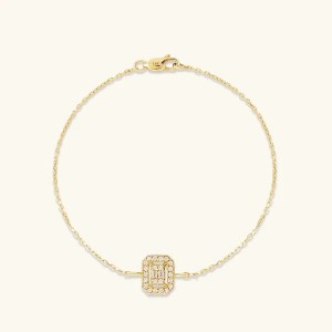 Custom Girls Jewelry Baguette Bracelet in Gold At JINGYING