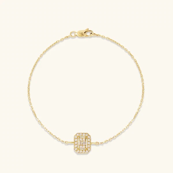 Custom Girls Jewelry Baguette Bracelet in Gold At JINGYING