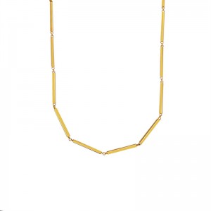 Custom men jewelry 14K Yellow Gold Vintage Stick Chain