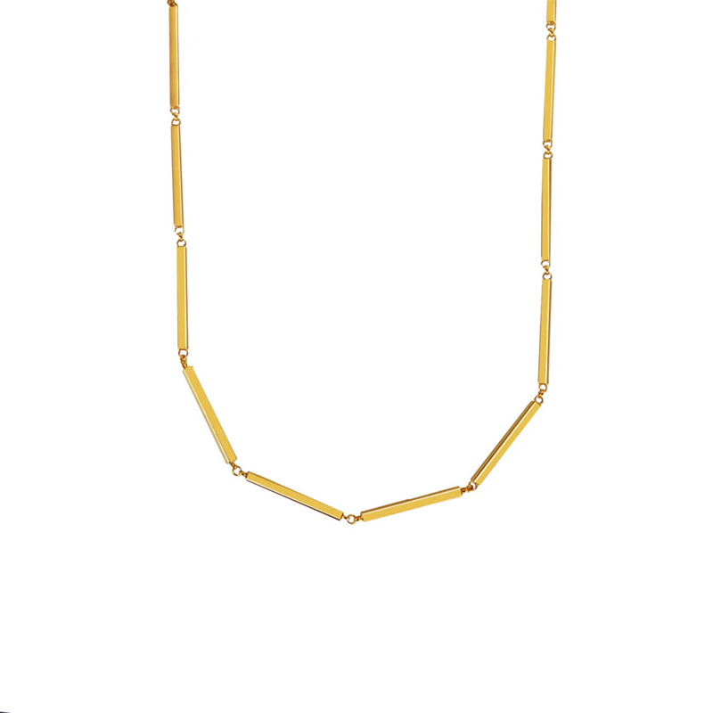 Custom men jewelry 14K Yellow Gold Vintage Stick Chain