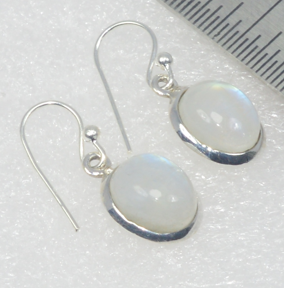Custom Wholesale Moon Stone Solitaire Earring | 925 Silver Jewelry Manufacturing | Rhodium Planted Earring Manufacturing